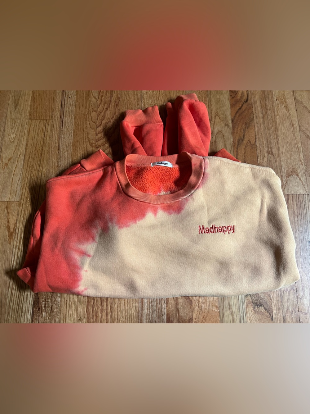 Madhappy Tie-Dye Crewneck Sweatshirt - Orange & Cream